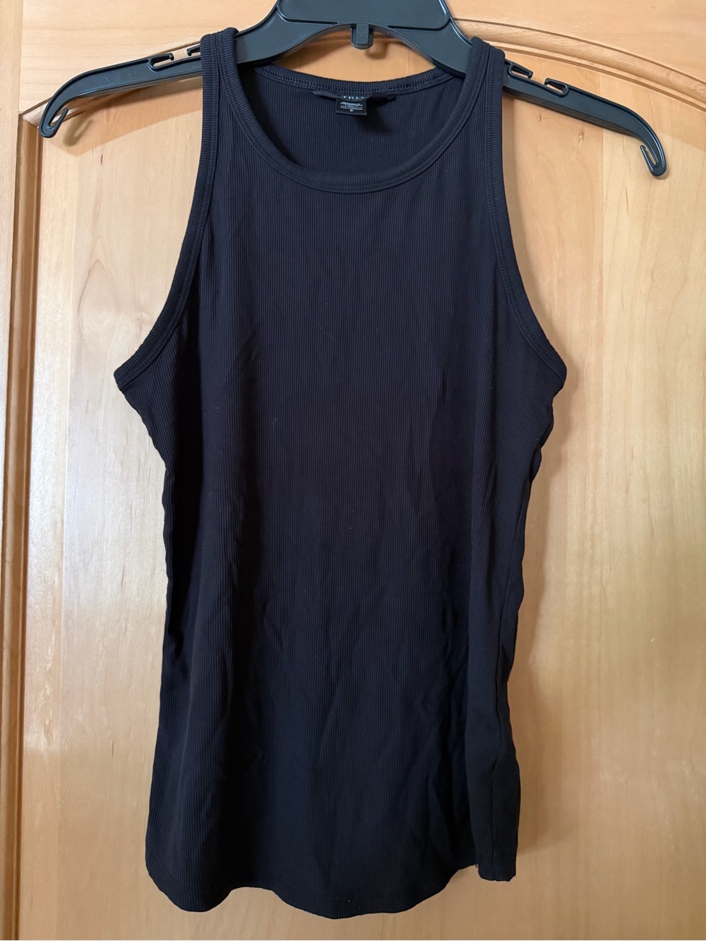 Athleta Black Ribbed Tank Waist Length S